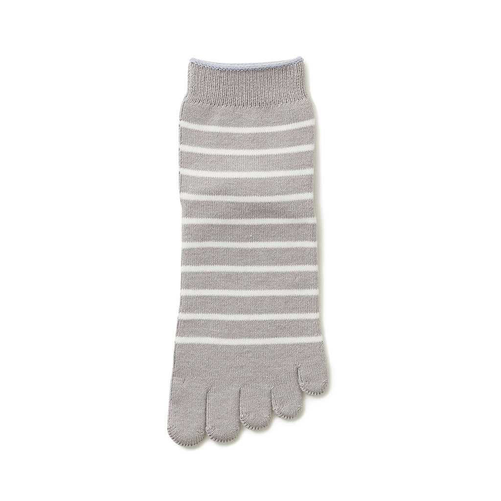 Striped Cotton Toe  Quarter Socks