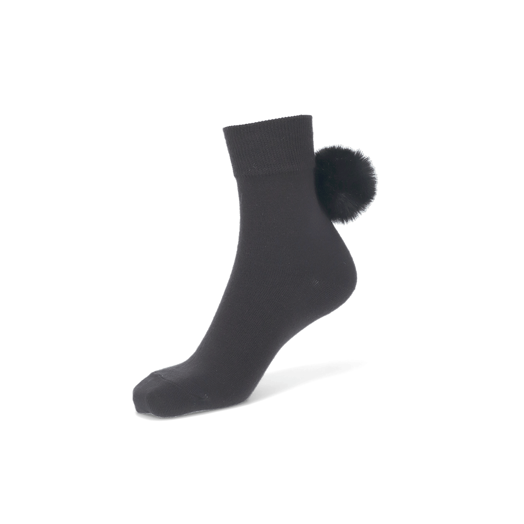 Bunny Tail Pom  Quarter Socks