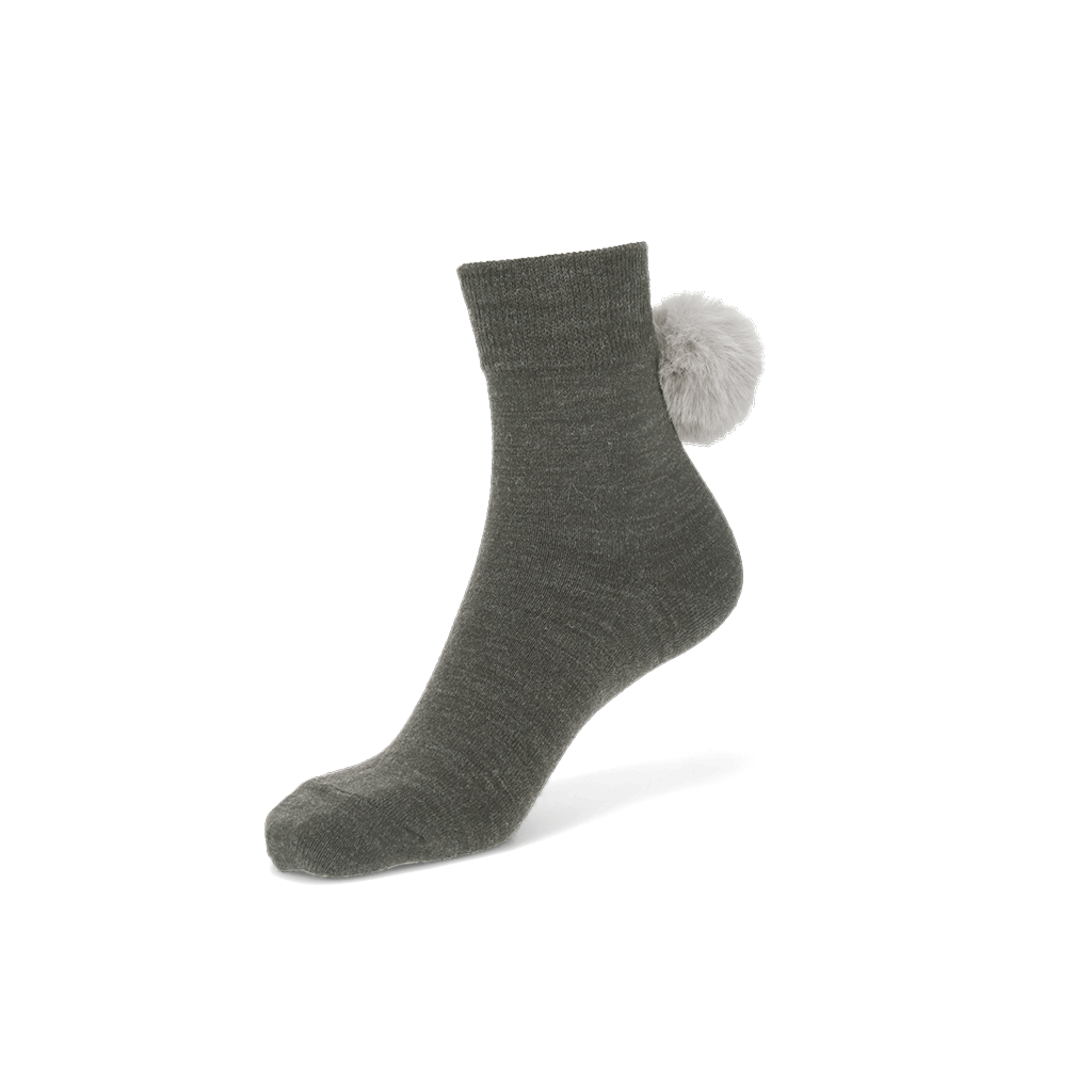 Bunny Tail Pom  Quarter Socks
