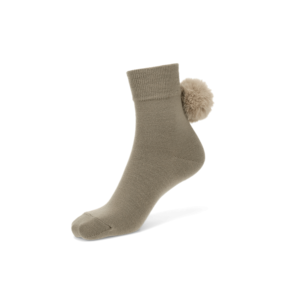Bunny Tail Pom  Quarter Socks