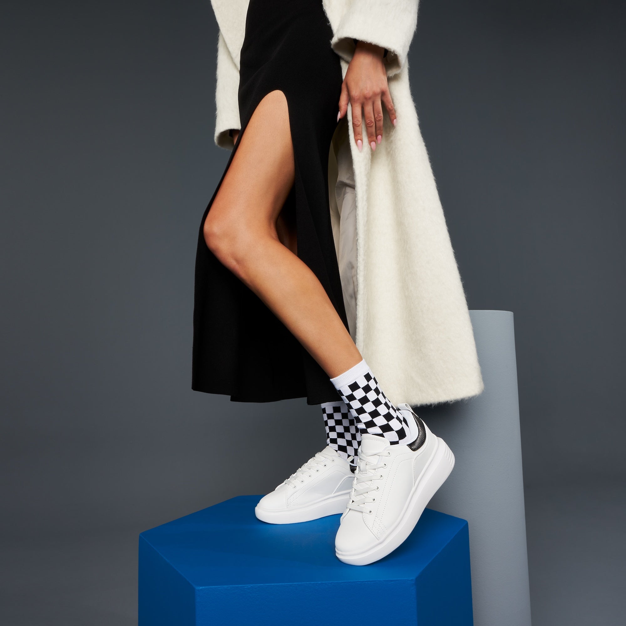 Plaid Cotton Crew Socks