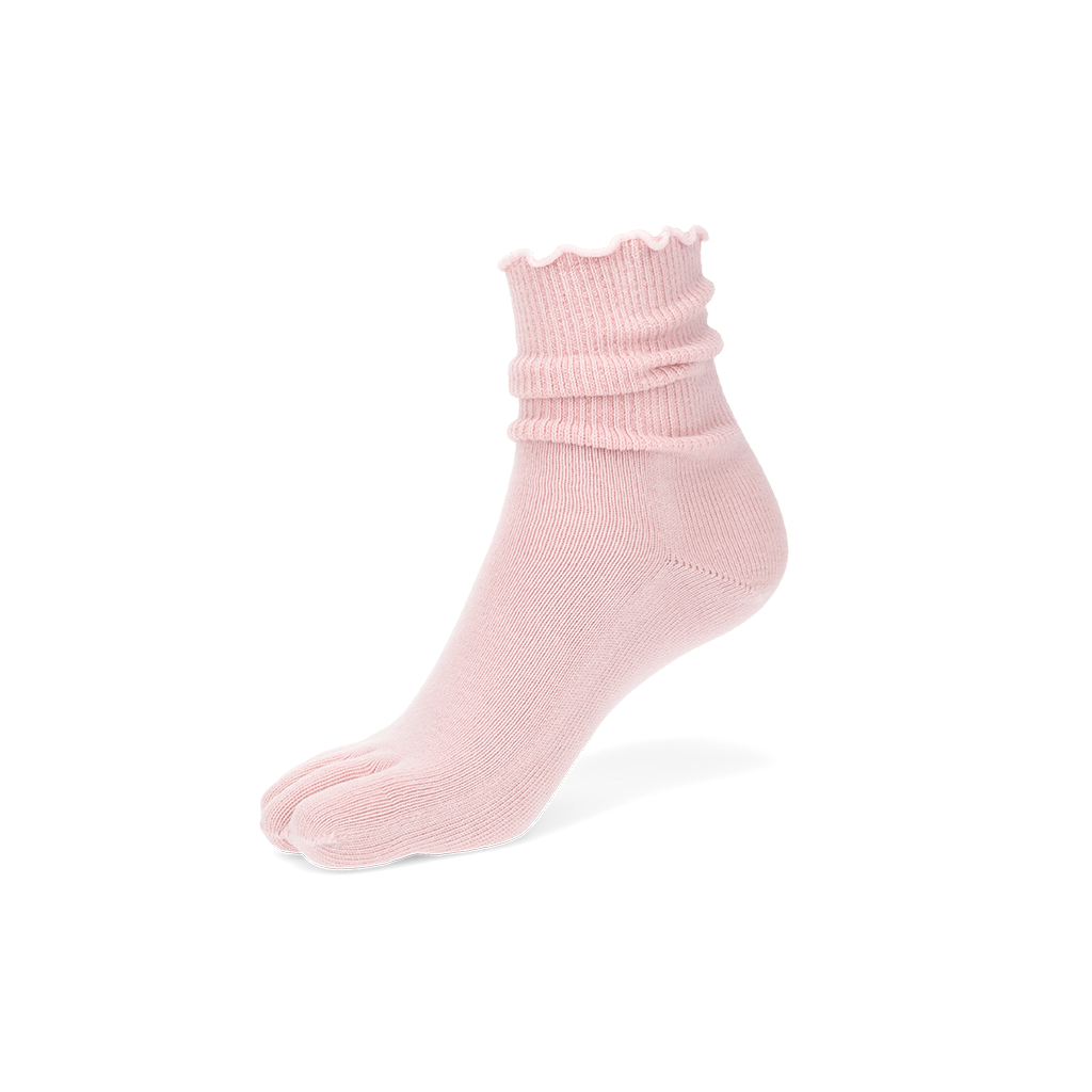 Loose-Fit Cotton Toe  Crew Socks