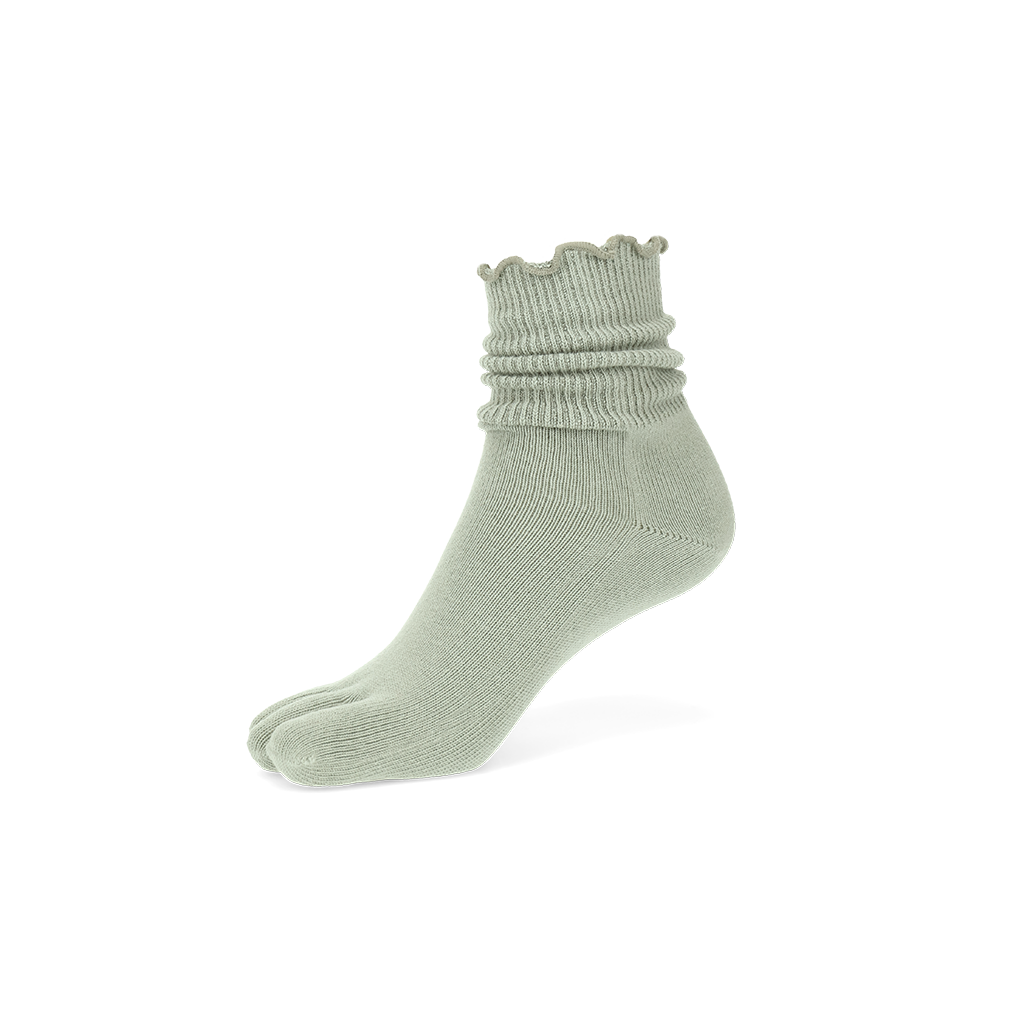 Loose-Fit Cotton Toe  Crew Socks