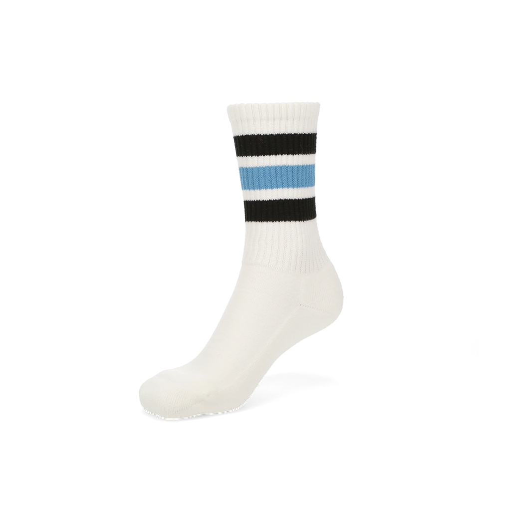 Sandwich-Stripes Cotton Pile  Crew Socks