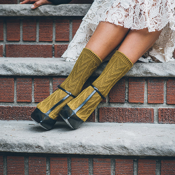 Cable Merino Crew Socks