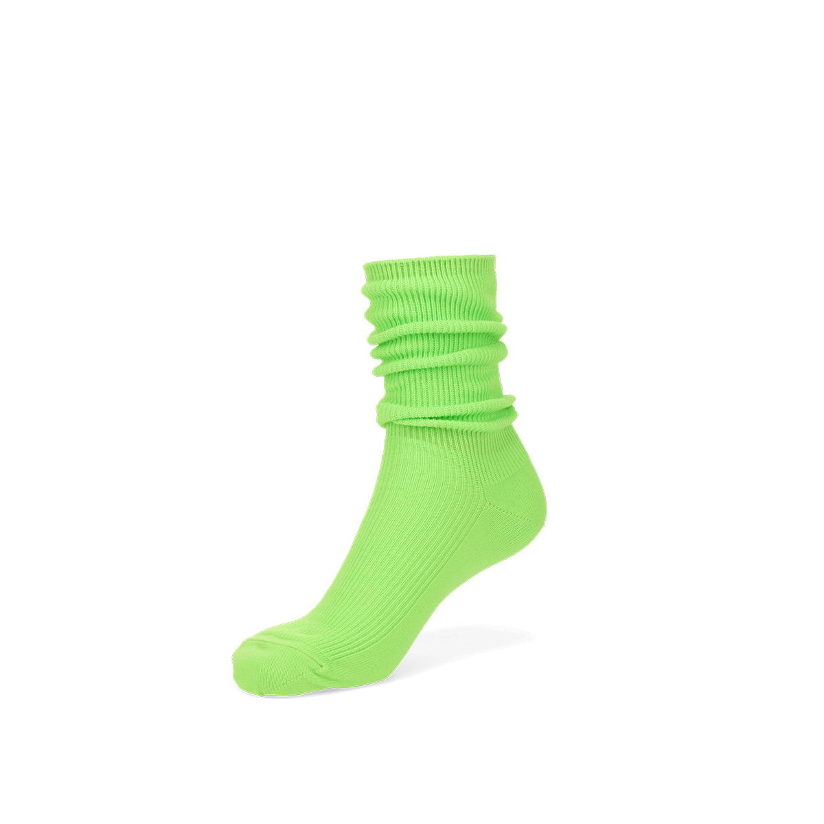 Ribbed Neon Color Cotton  Crew Socks