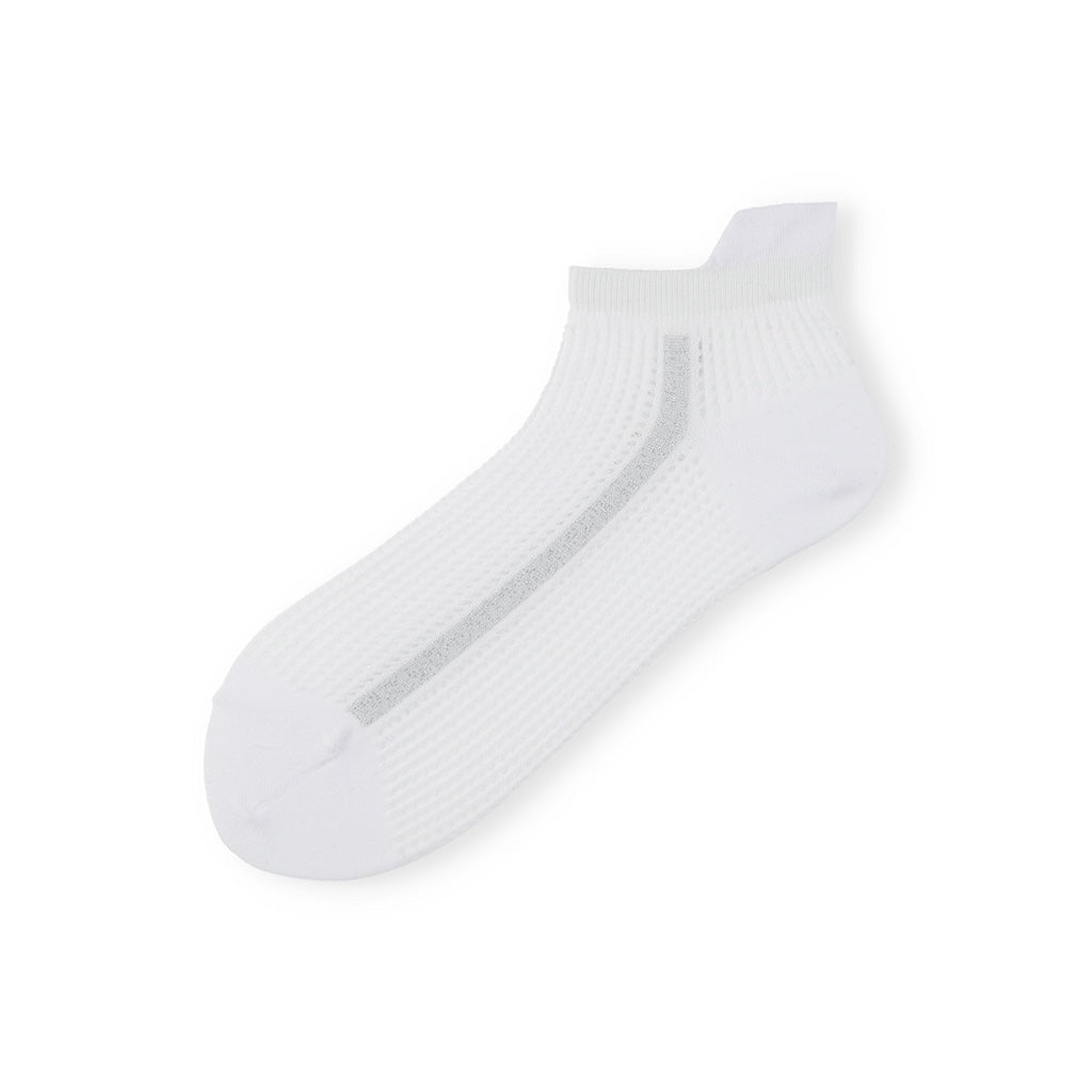 Glitter Line Cotton Mesh  Ankle Socks