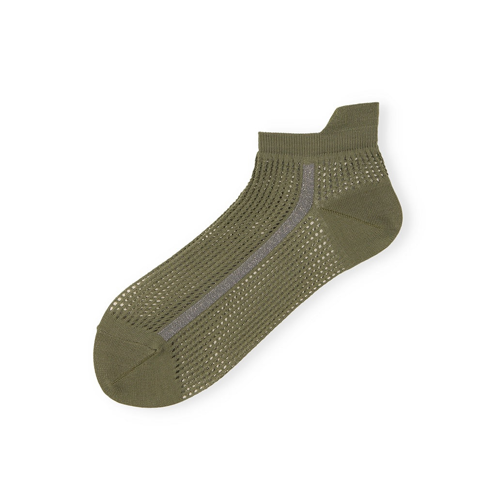 Glitter Line Cotton Mesh  Ankle Socks