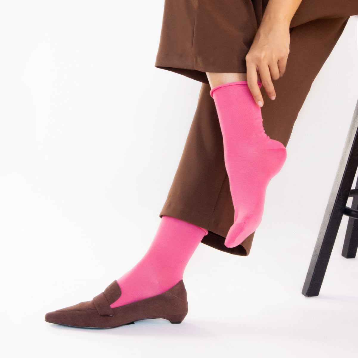 Premium Silky Cotton Plain  Crew Socks