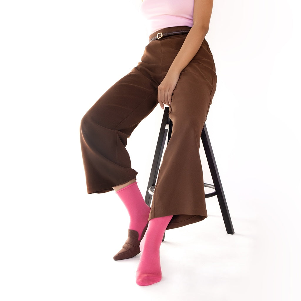 Premium Silky Cotton Plain  Crew Socks