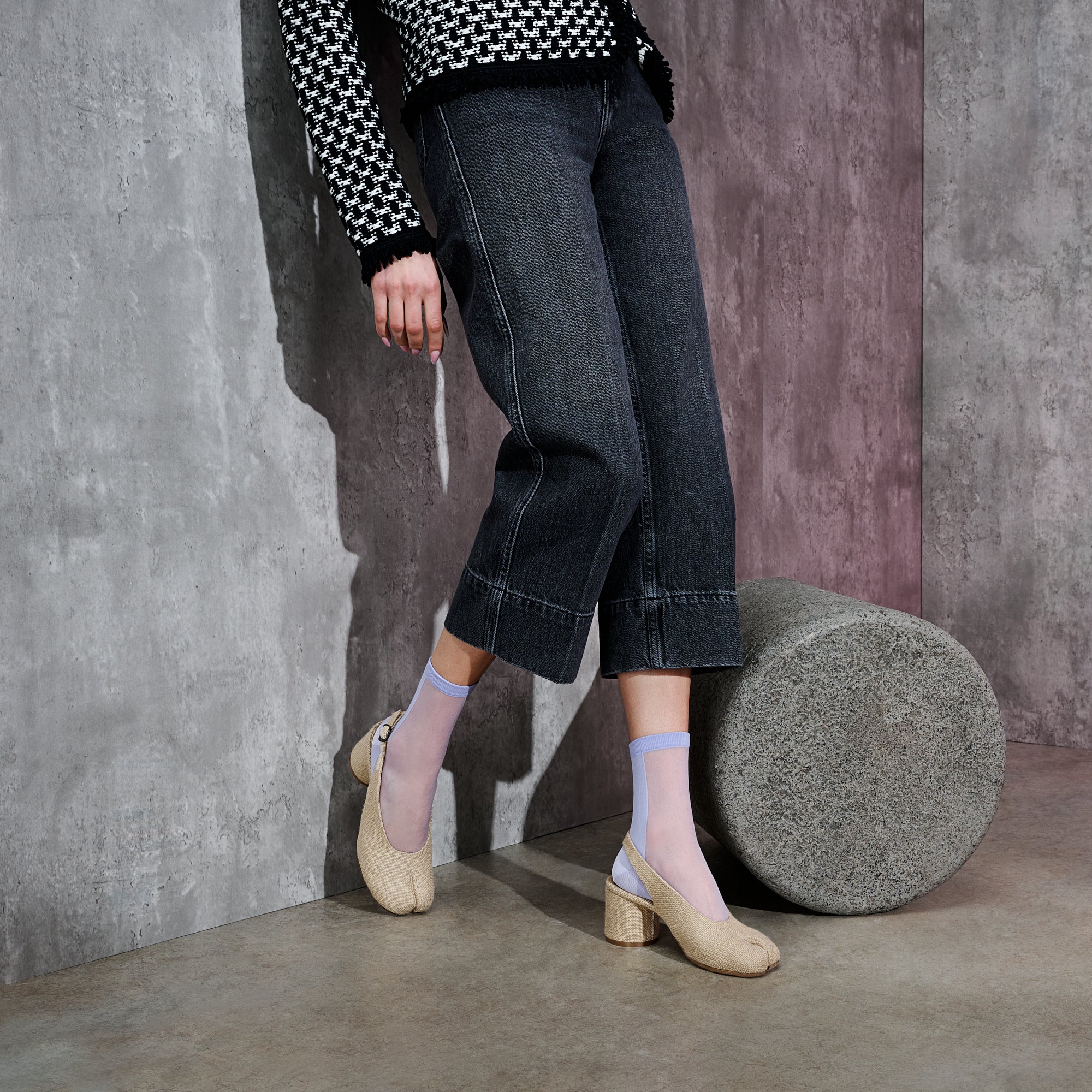 Two-Tone Tabi  Crew Socks