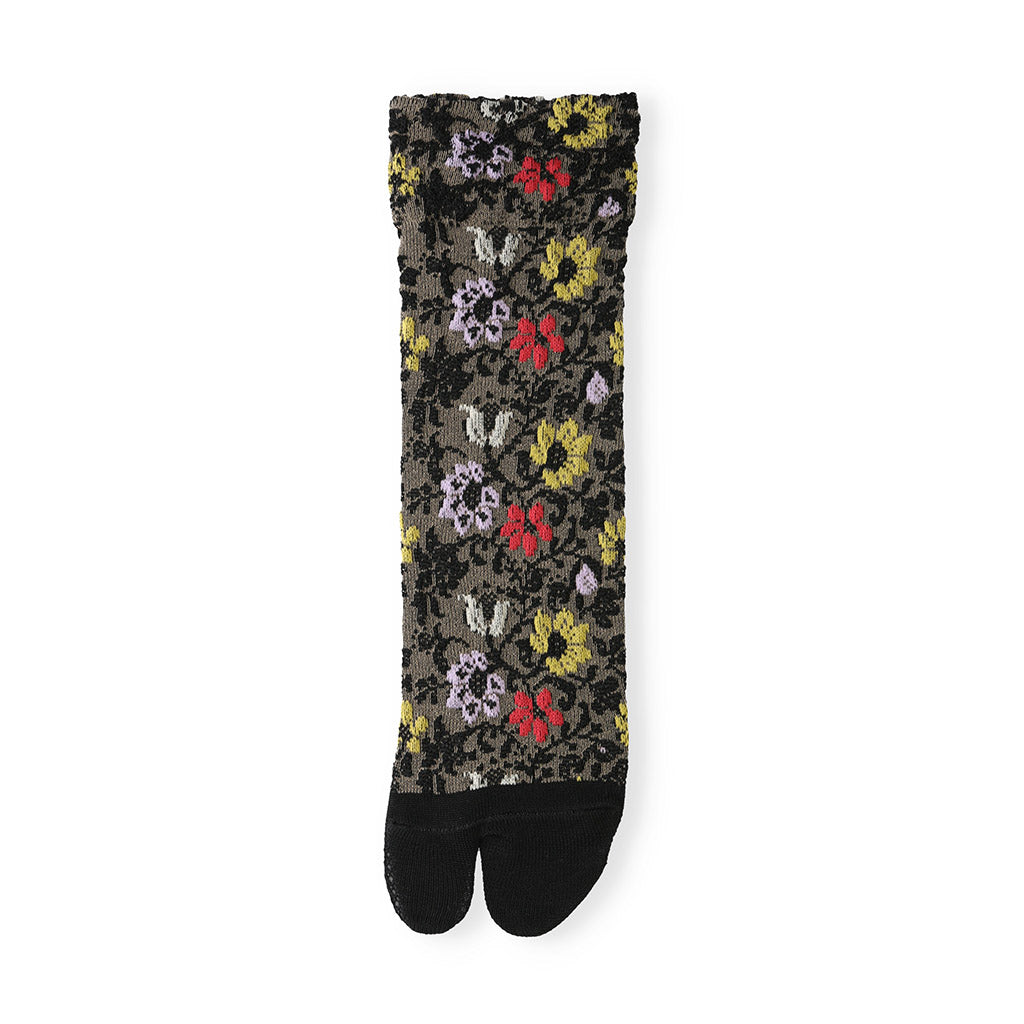 Float Flower Cotton Tabi  Crew Socks