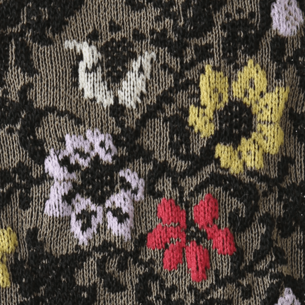 Float Flower Cotton Tabi  Crew Socks