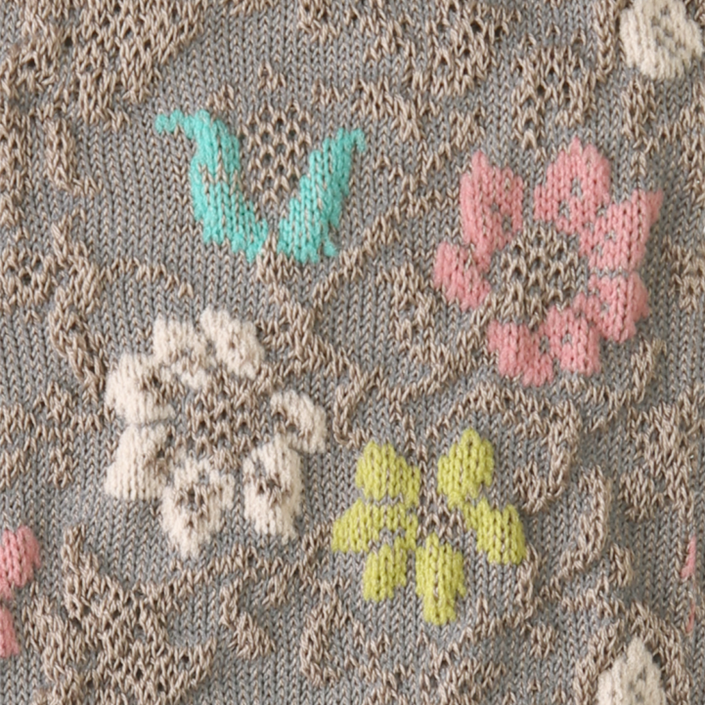 Float Flower Cotton Tabi  Crew Socks