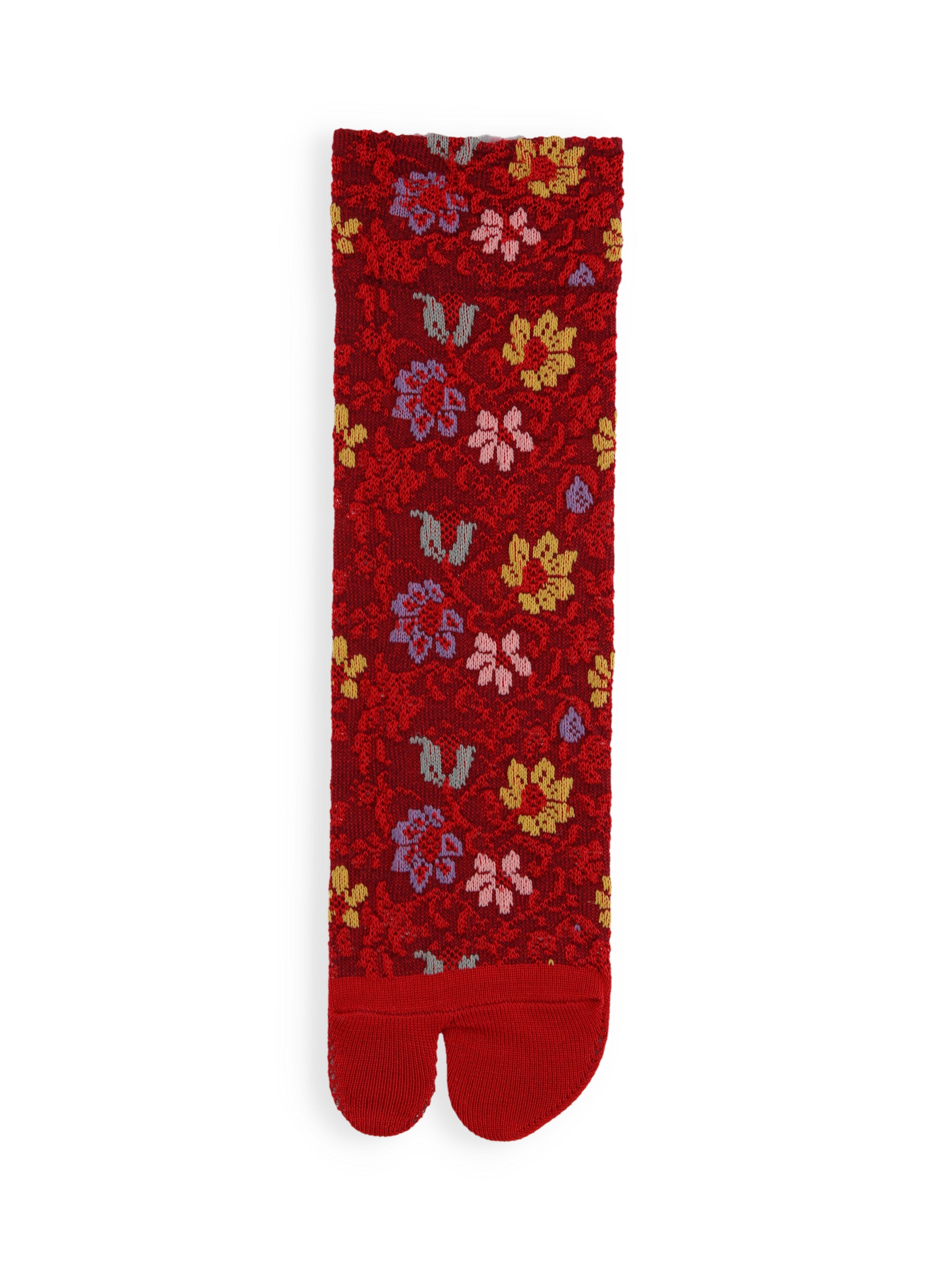 Float Flower Cotton Tabi  Crew Socks