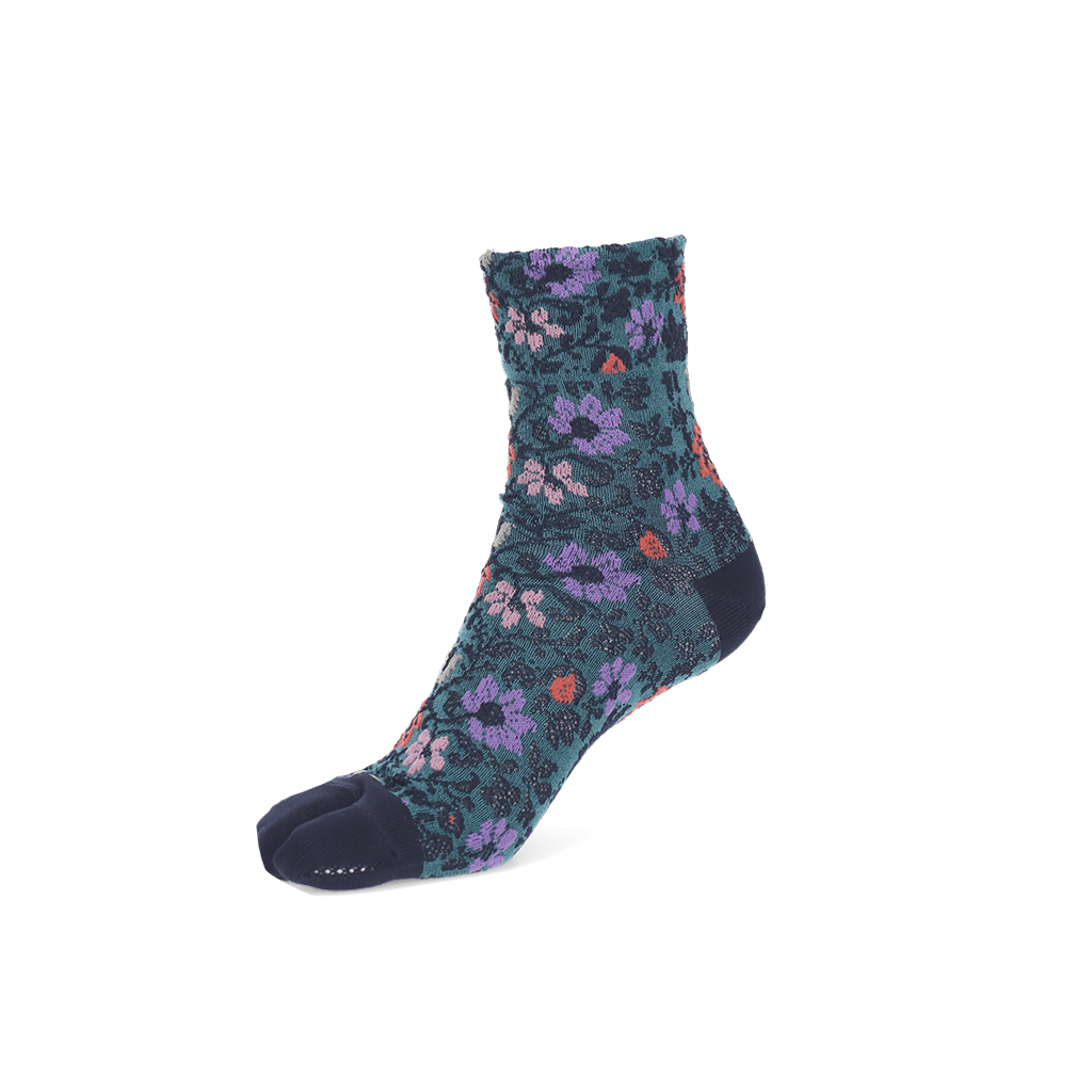 Float Flower Cotton Tabi  Crew Socks