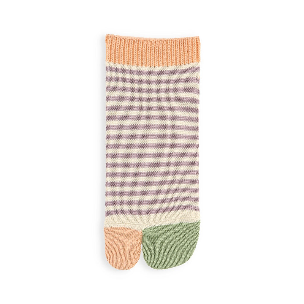 Striped Cotton Tabi  Ankle Socks