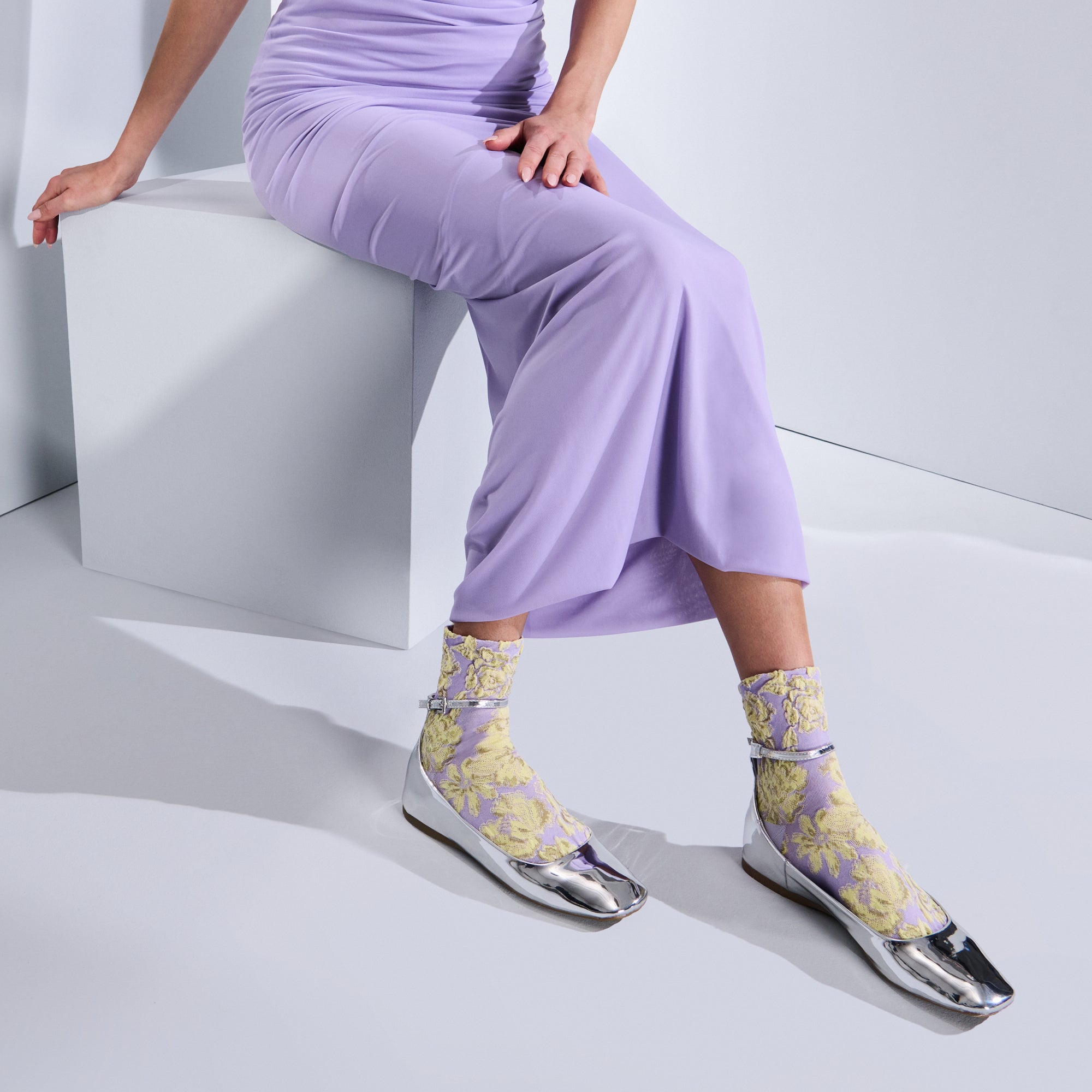 Float Fleur Silky Cotton  Crew Socks