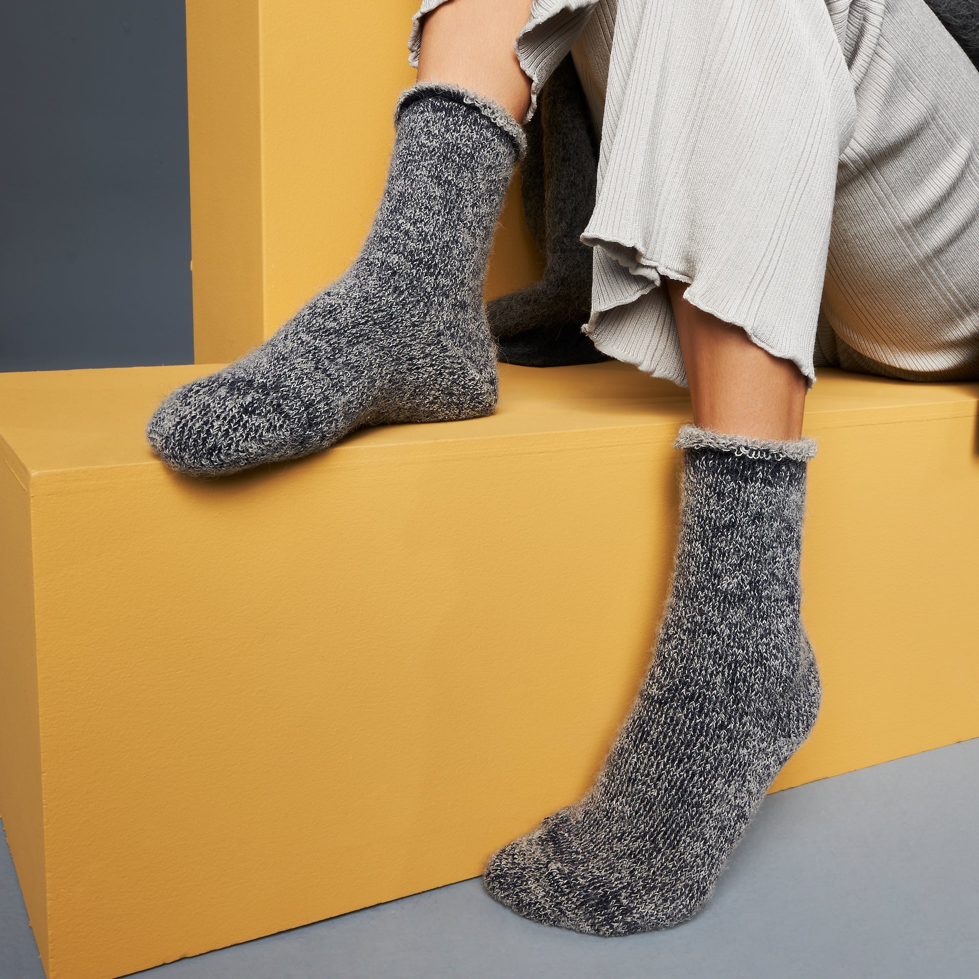 Extremely Warm Alpaca-Merino Wool Lounge Socks