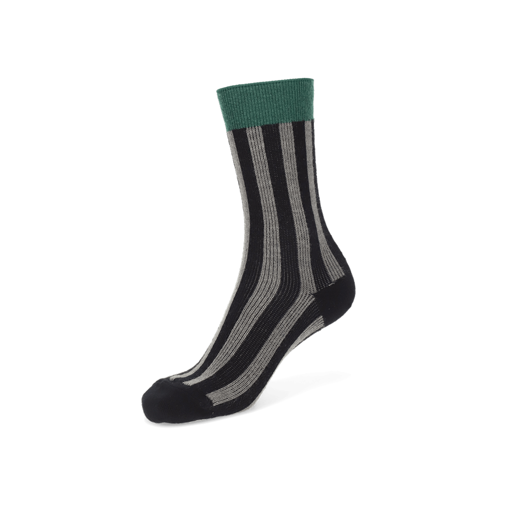 Jacquard Stripe Merino  Crew Socks