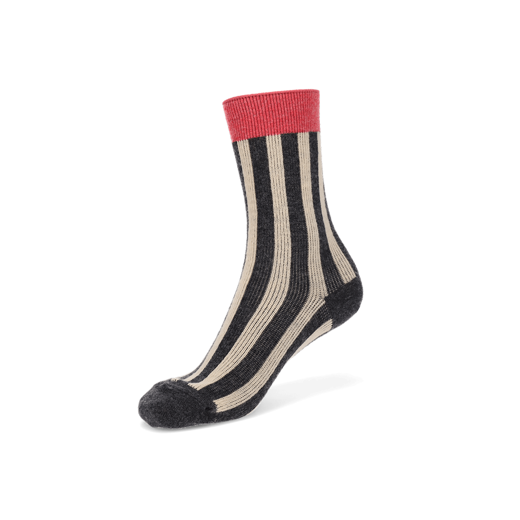 Jacquard Stripe Merino  Crew Socks