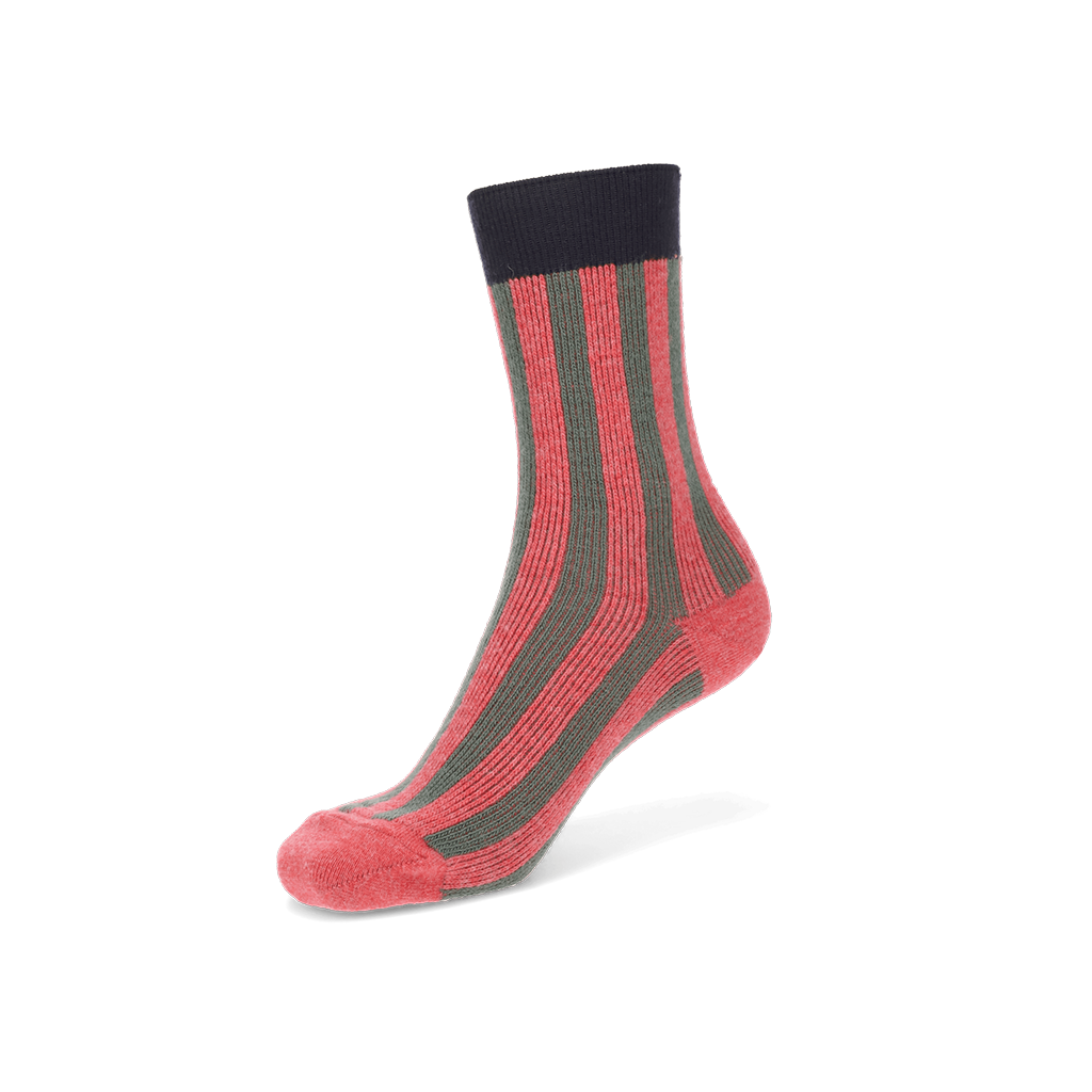 Jacquard Stripe Merino  Crew Socks