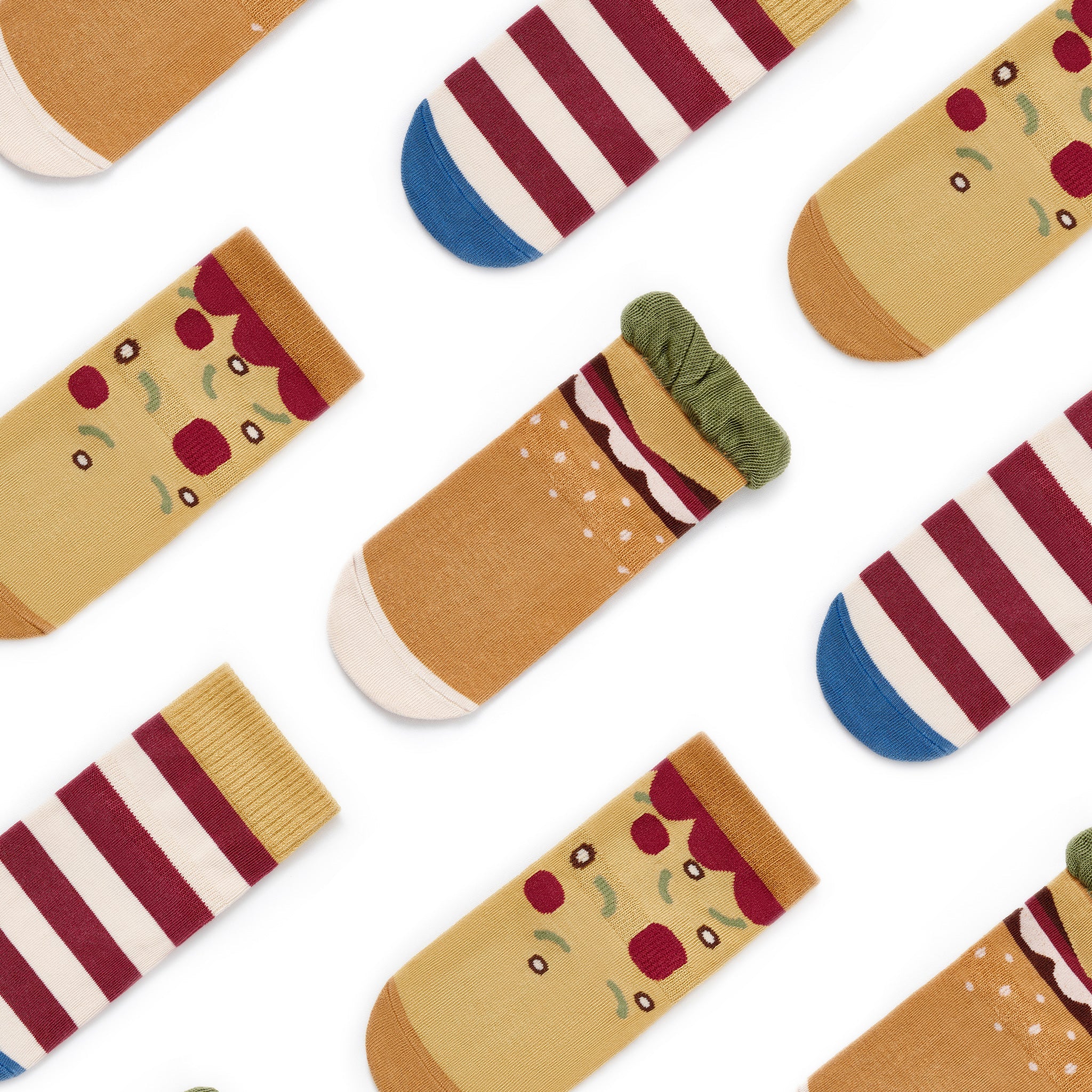 New- Hamburger - 3 Pairs of Stay-On Baby & Toddler Non-Slip Socks