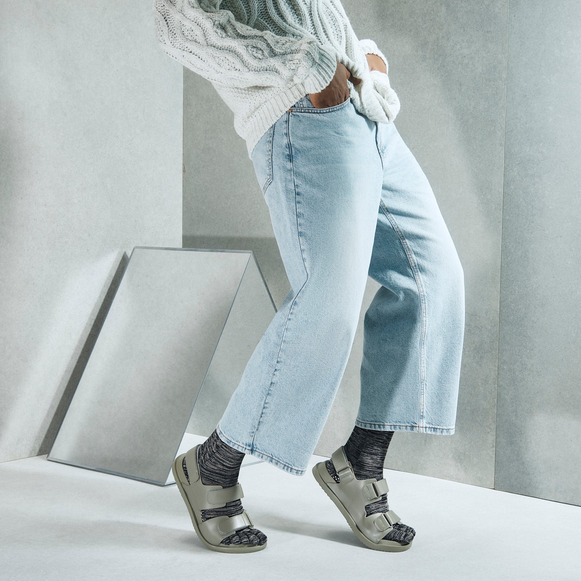 Reflexology Cotton Toe  Crew Socks