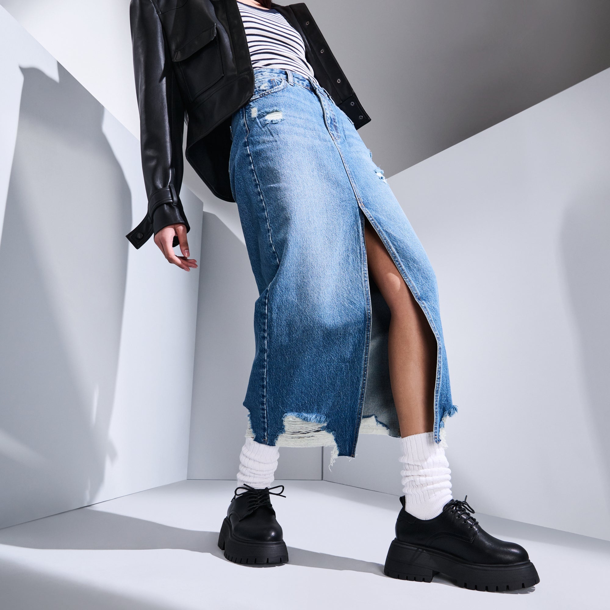 TABIO's COTTON Richell Ribbed  Crew Socks