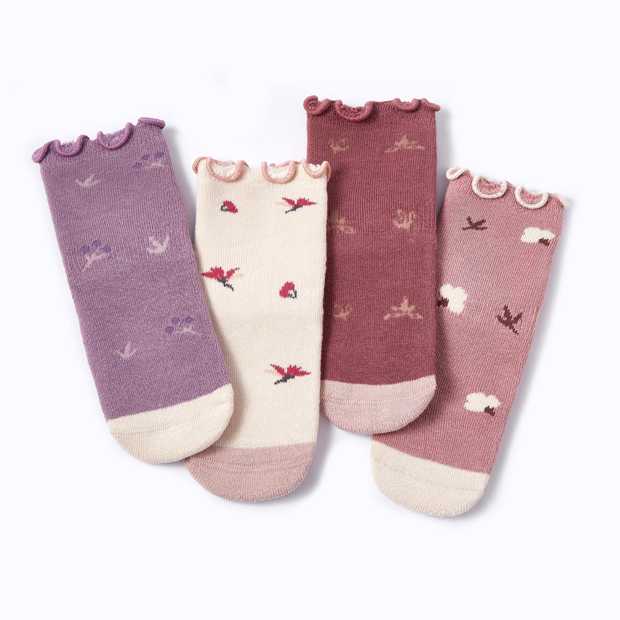 Little Wonder Things II - Extra Warm- 4 Pairs of Stay-On Baby & Toddler Non-Slip Socks