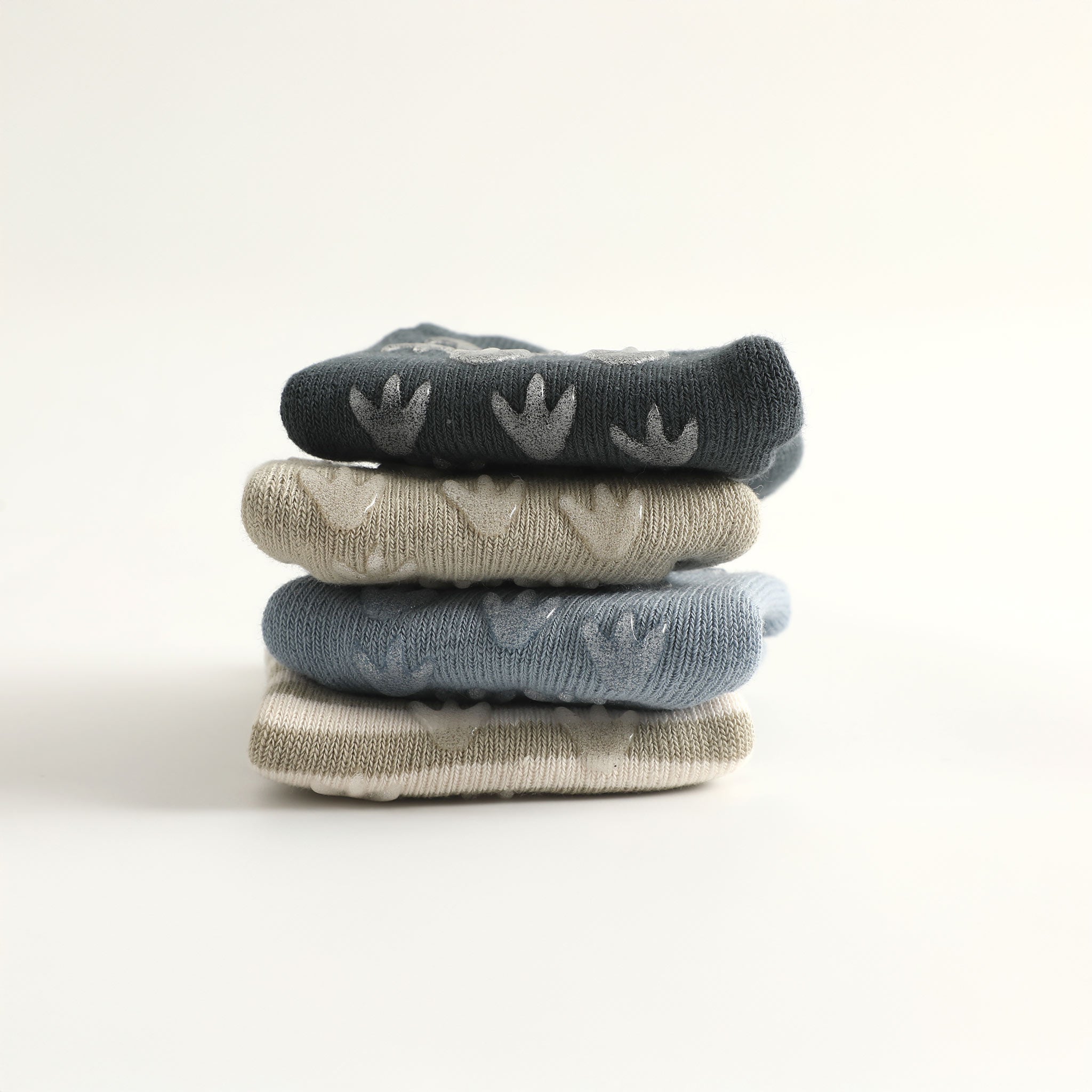 New- Dinosaur, Extra Warm- 4 Pairs of Stay-On Baby & Toddler Non-Slip Socks