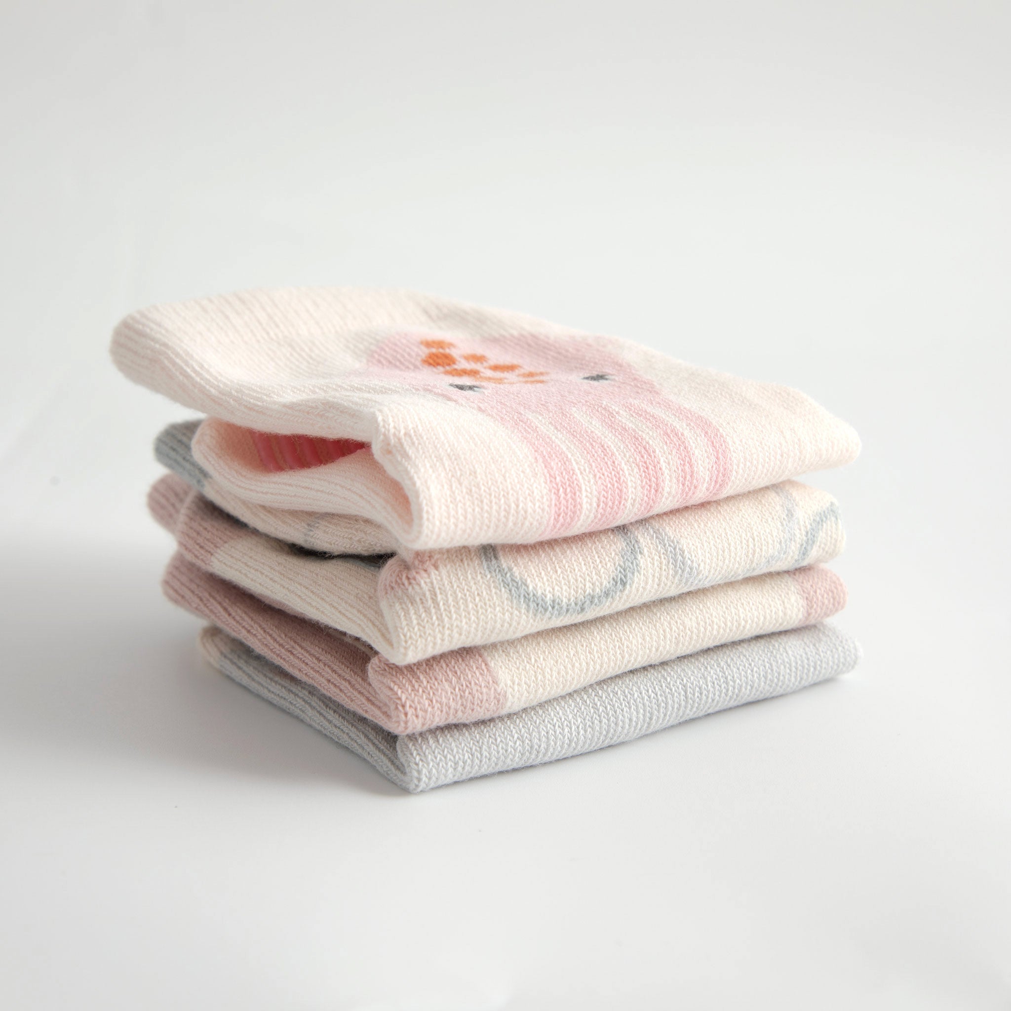 New- Into The Sea- Pink- 4 Pairs of Stay-On Baby & Toddler Non-Slip Socks