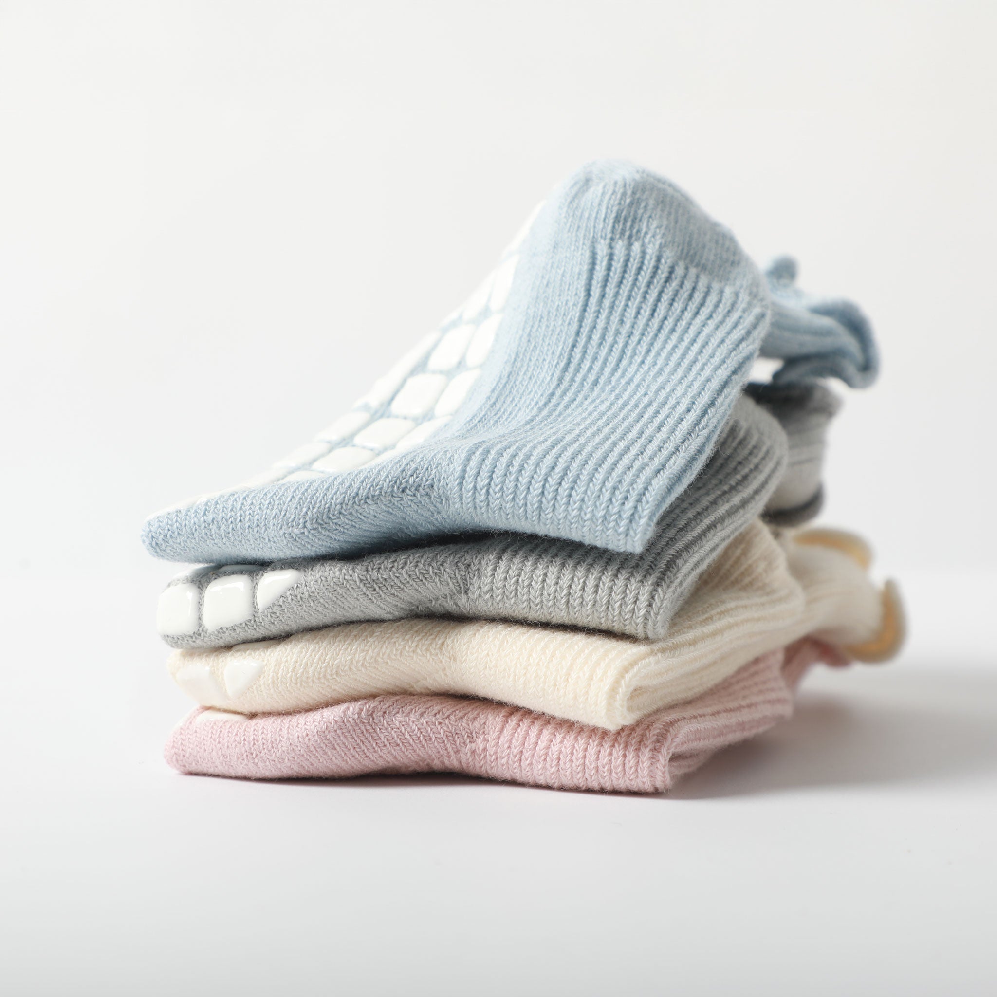 New- My Girl - 4 Pairs of Stay-On Baby & Toddler Non-Slip Socks- Grey