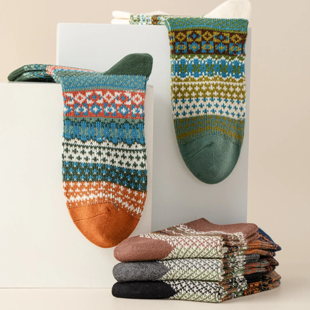 Fair Isle Cotton Socks