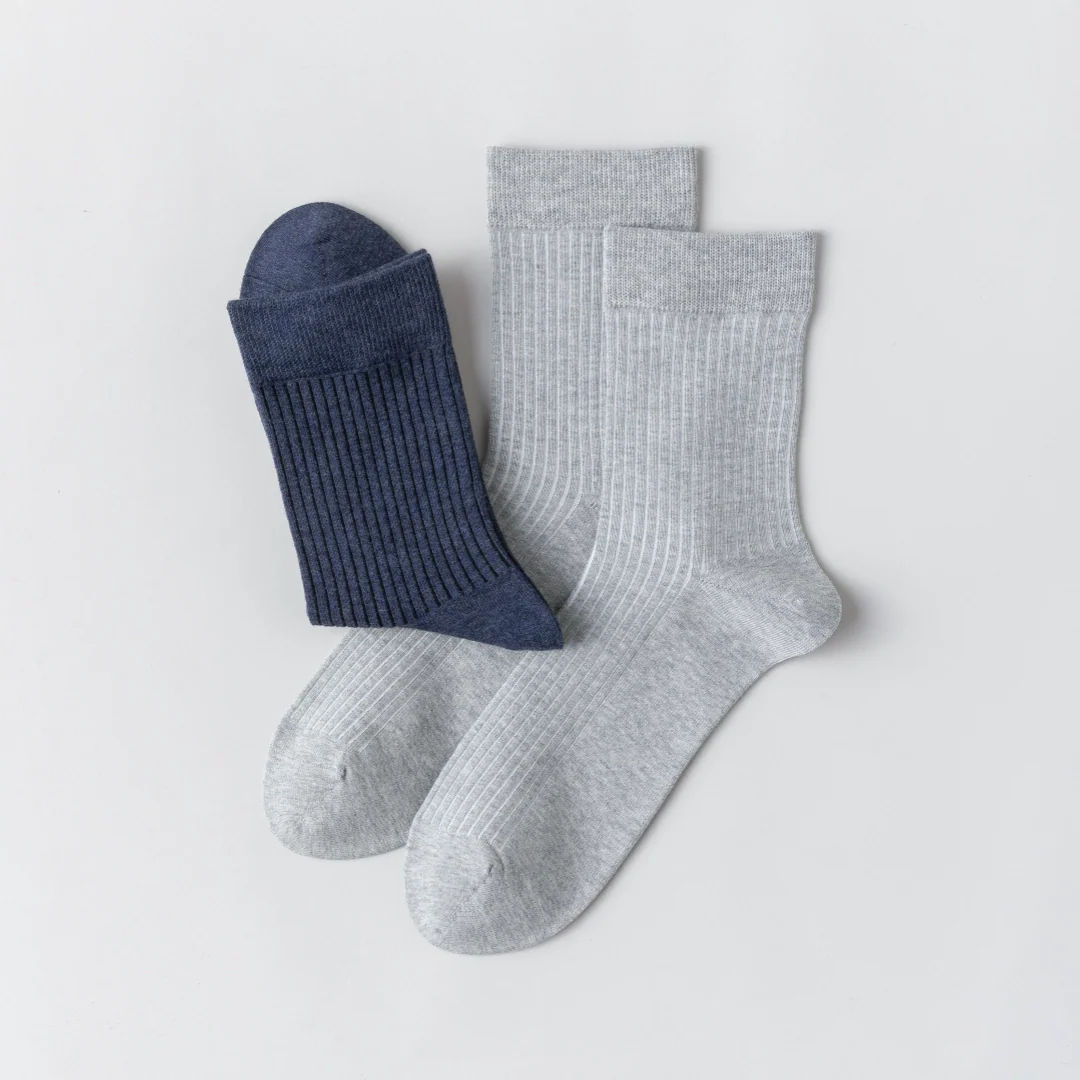 Pure Cotton Ribbed Socks