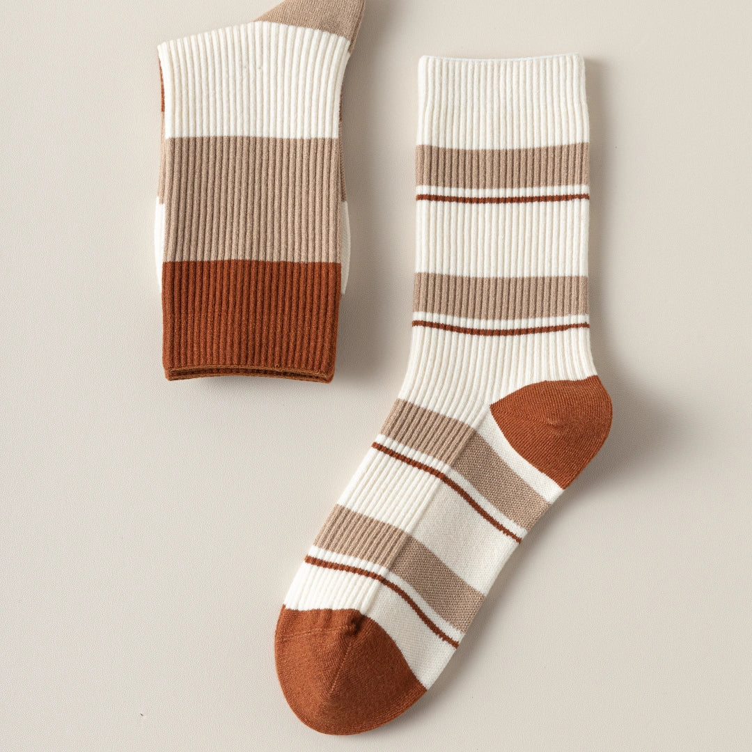 Retro Striped Color-Block Crew