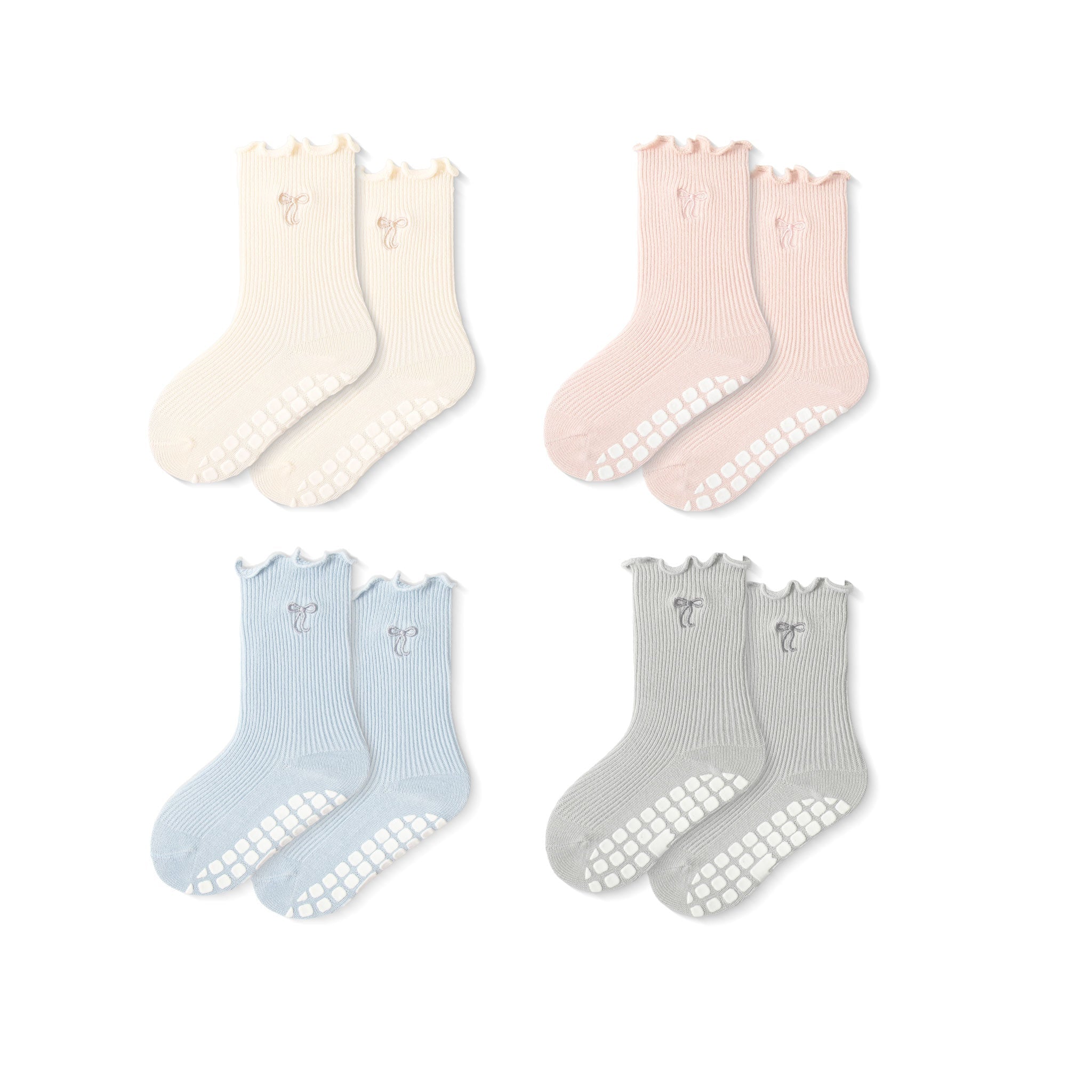 New- My Girl - 4 Pairs of Stay-On Baby & Toddler Non-Slip Socks