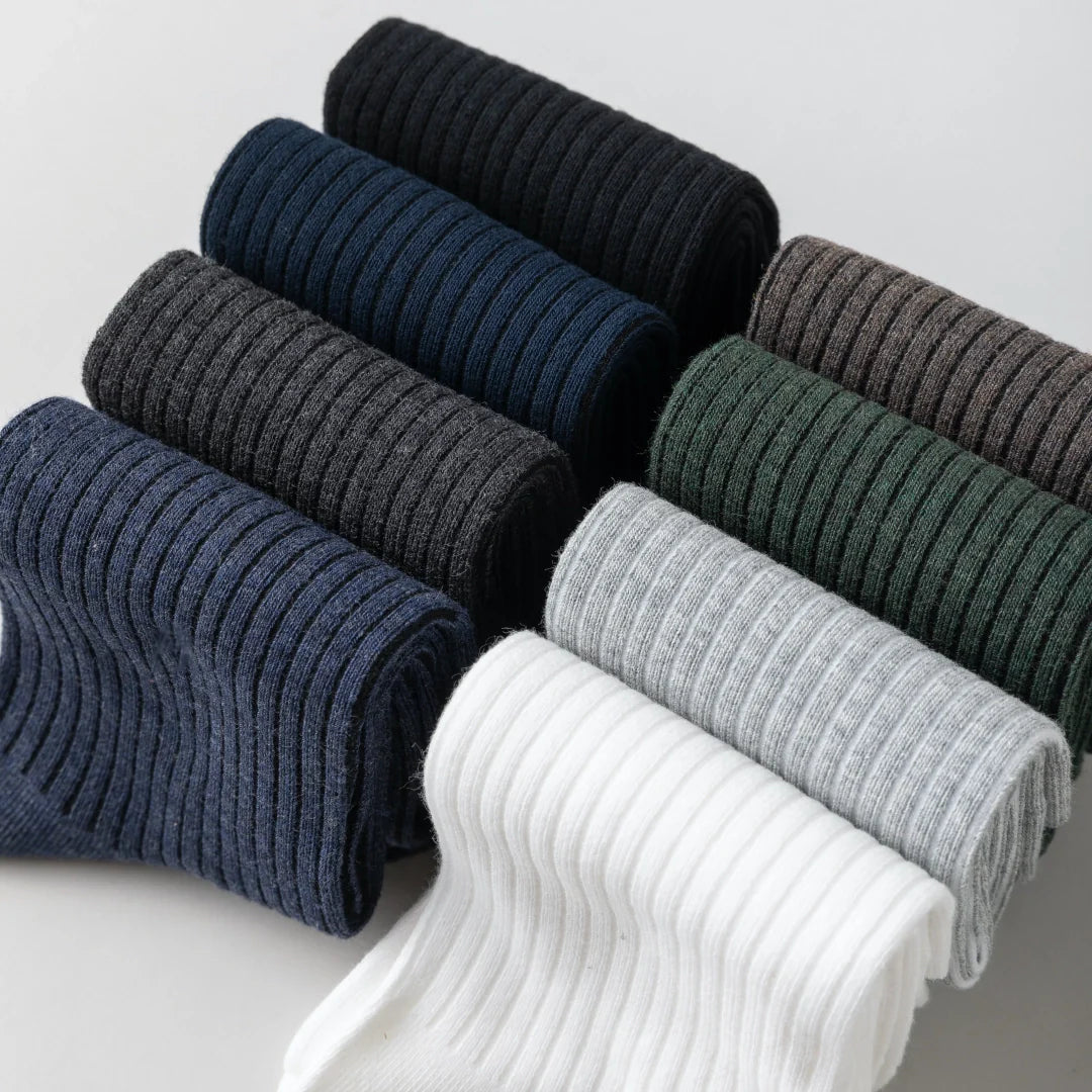 Pure Cotton Ribbed Socks
