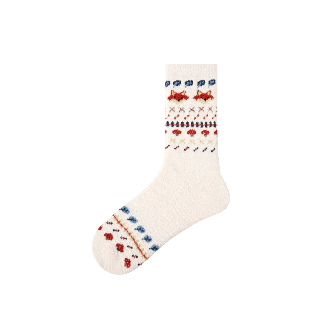 Fair Isle Fuzzy Home Socks 3-Pack