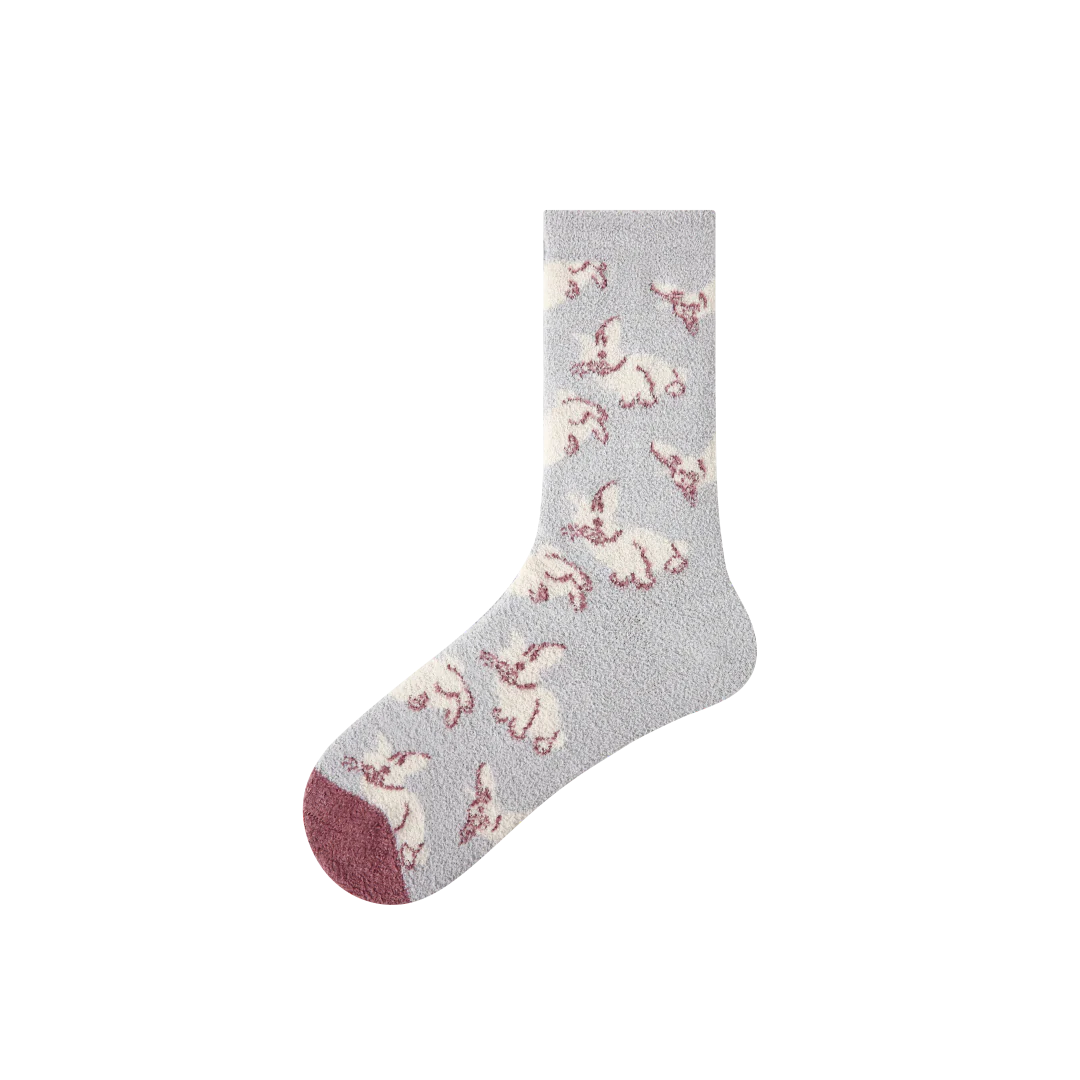 Woodland Bunny Fuzzy Socks 3-Pack