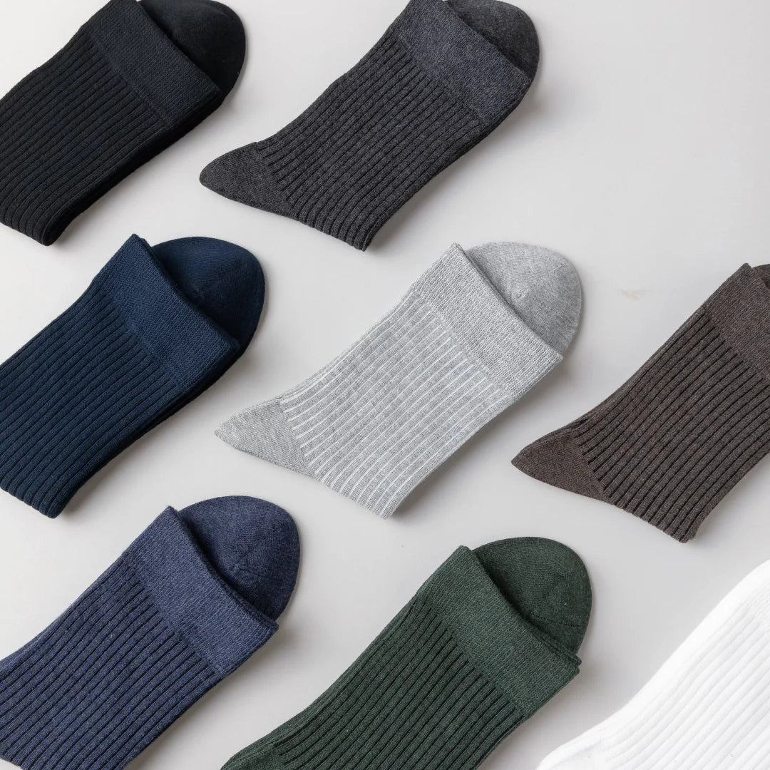 Pure Cotton Ribbed Socks