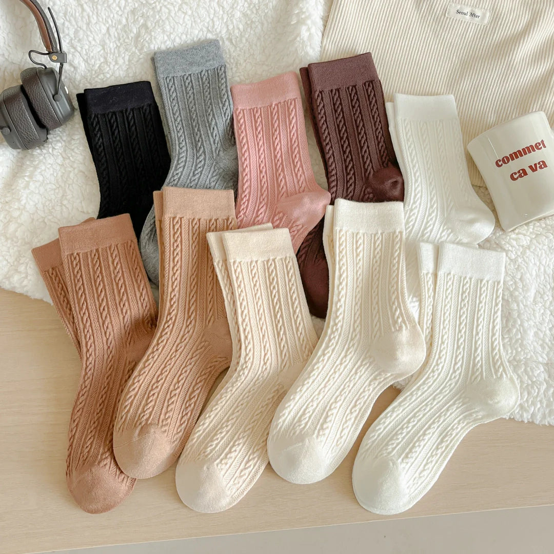 Soft Cable Crew Socks