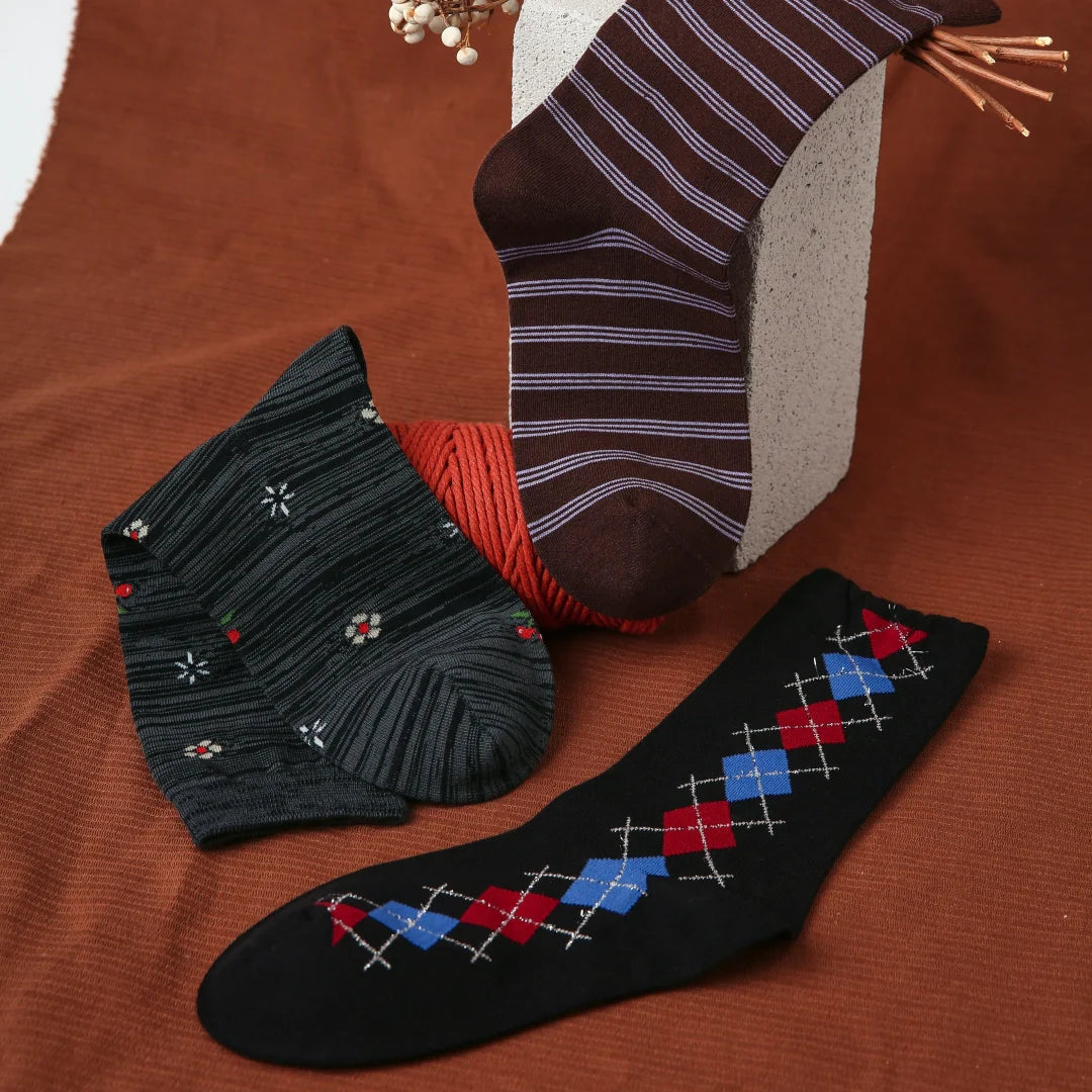 Modern Preppy Patterned Crew 3-Pack