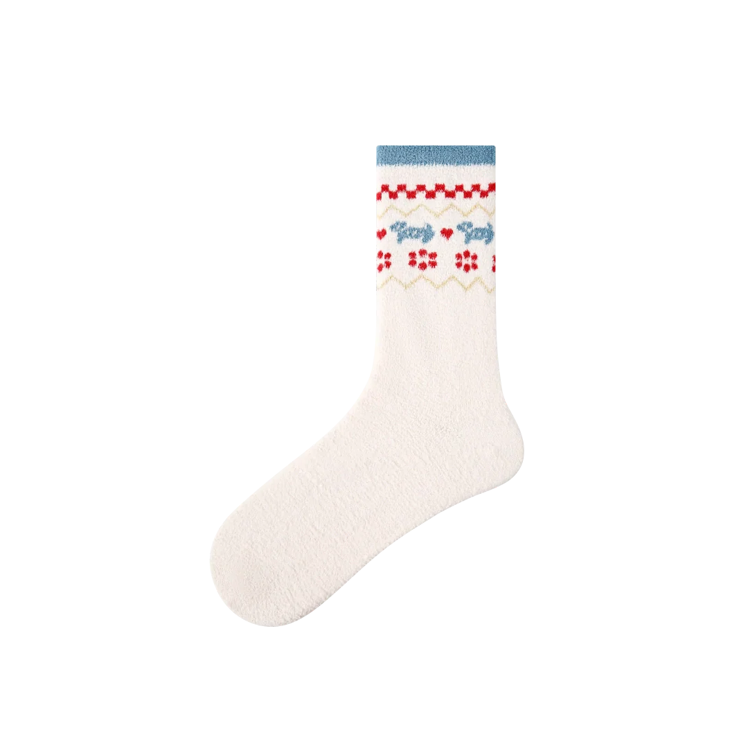 Fair Isle Fuzzy Home Socks 3-Pack