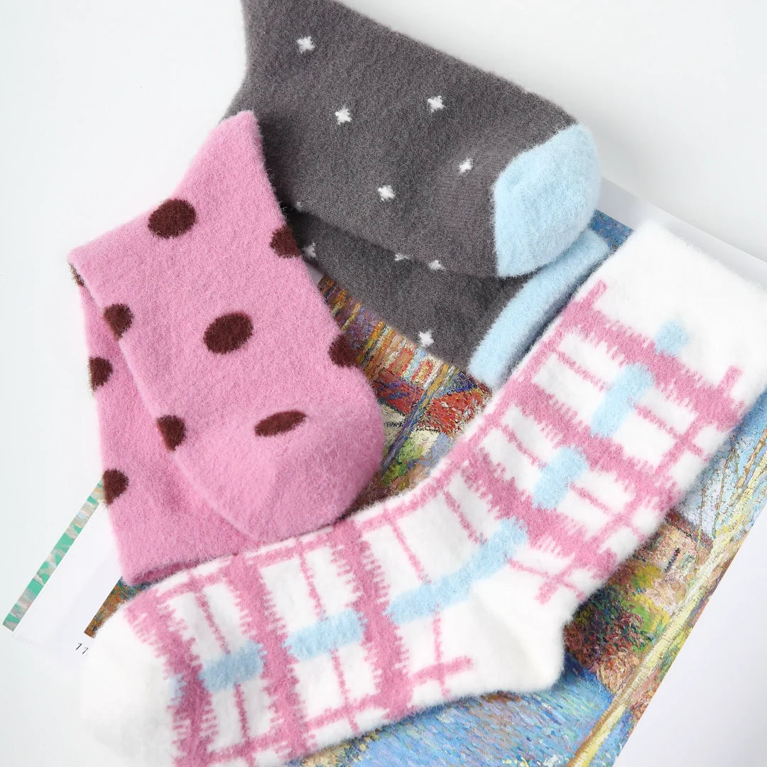 Dot & Plaid Fuzzy Chenille 3-Pack