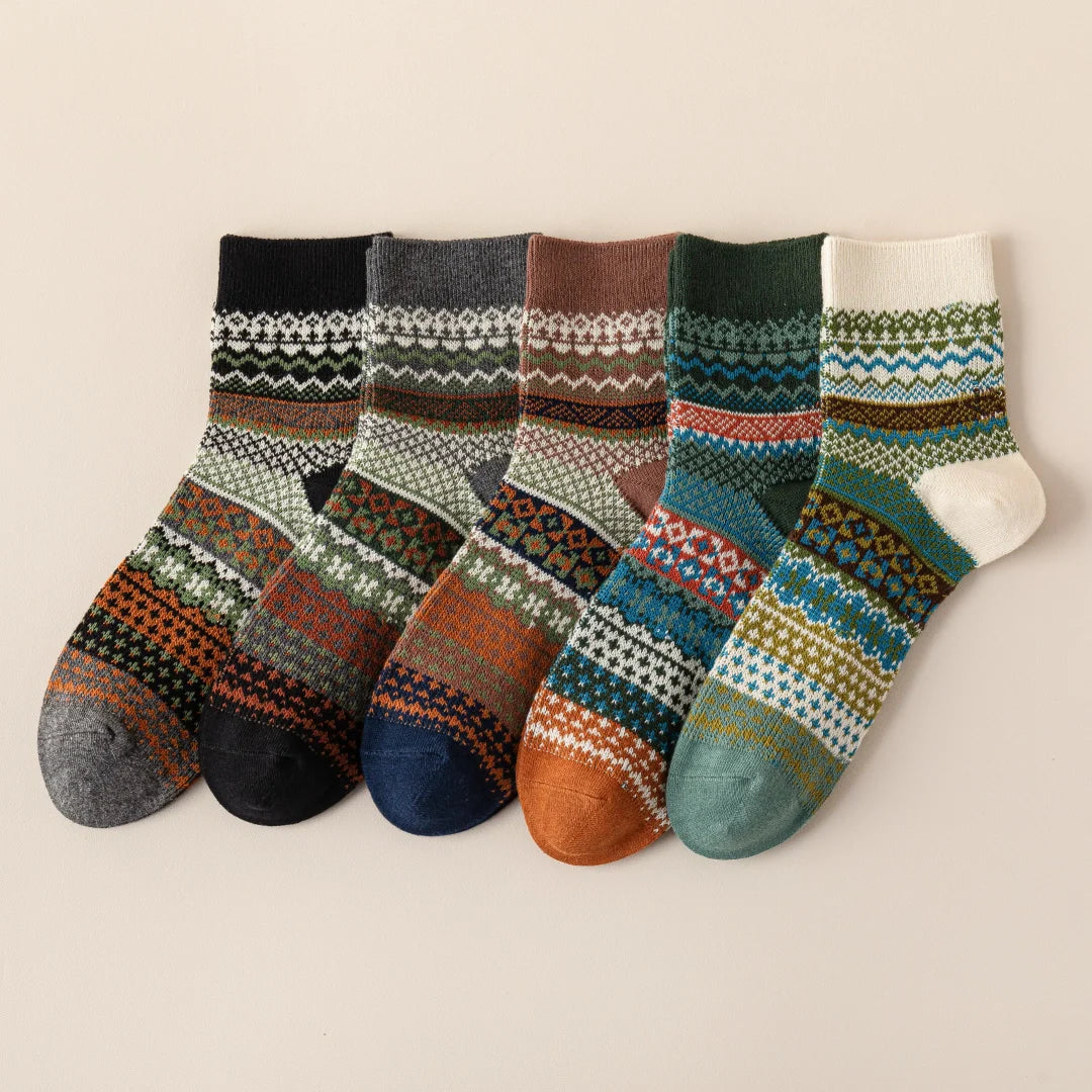 Fair Isle Cotton Socks