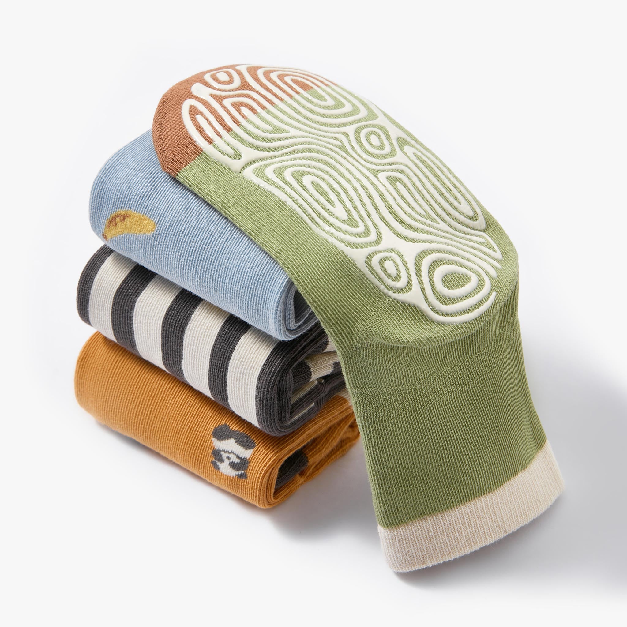 New- Koko & Bambu - 4 Pairs of Stay-On Baby & Toddler Non-Slip Socks