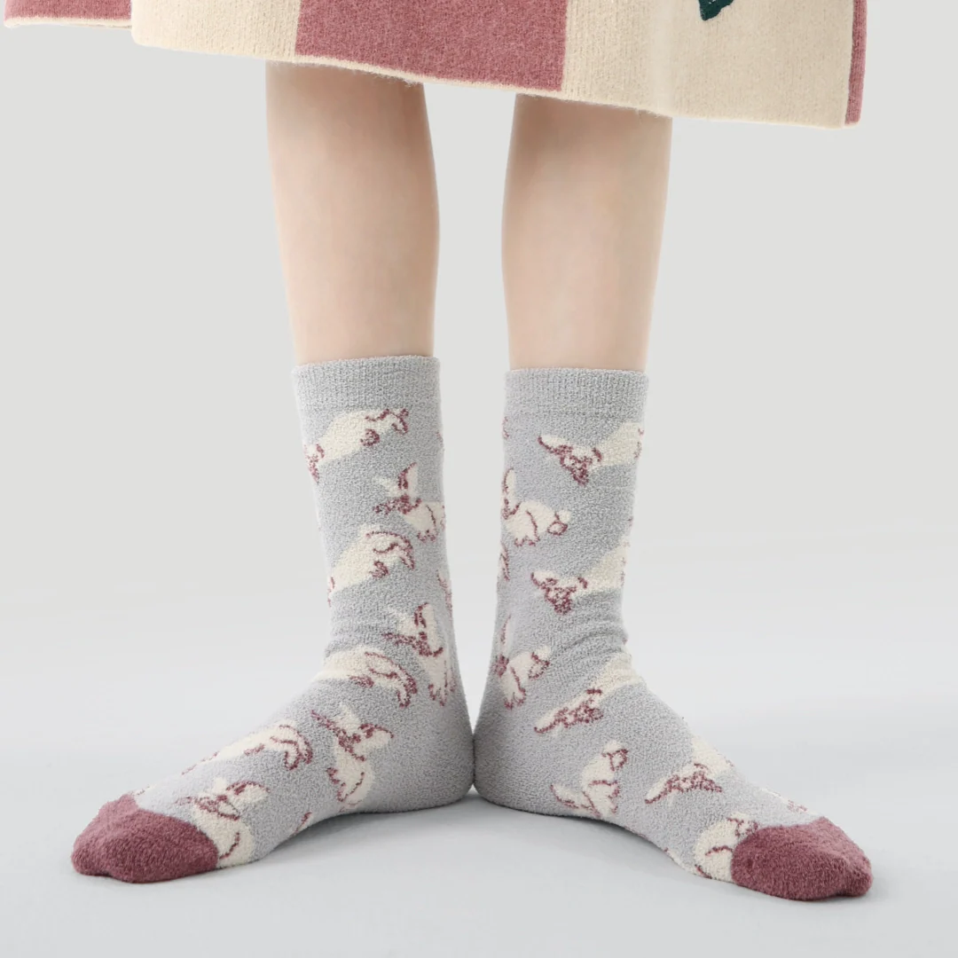 Woodland Bunny Fuzzy Socks 3-Pack