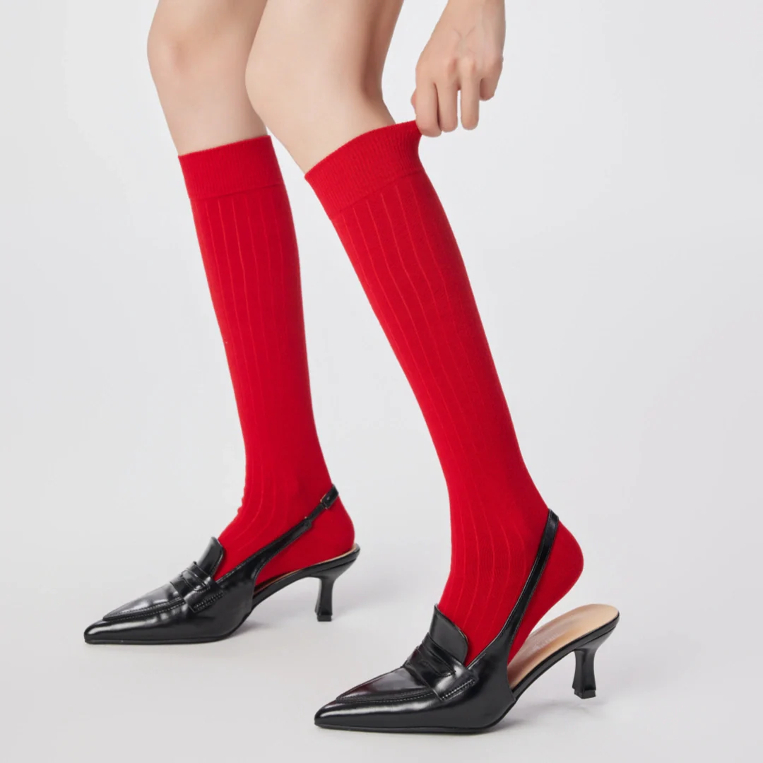 Festive Red Knee-High