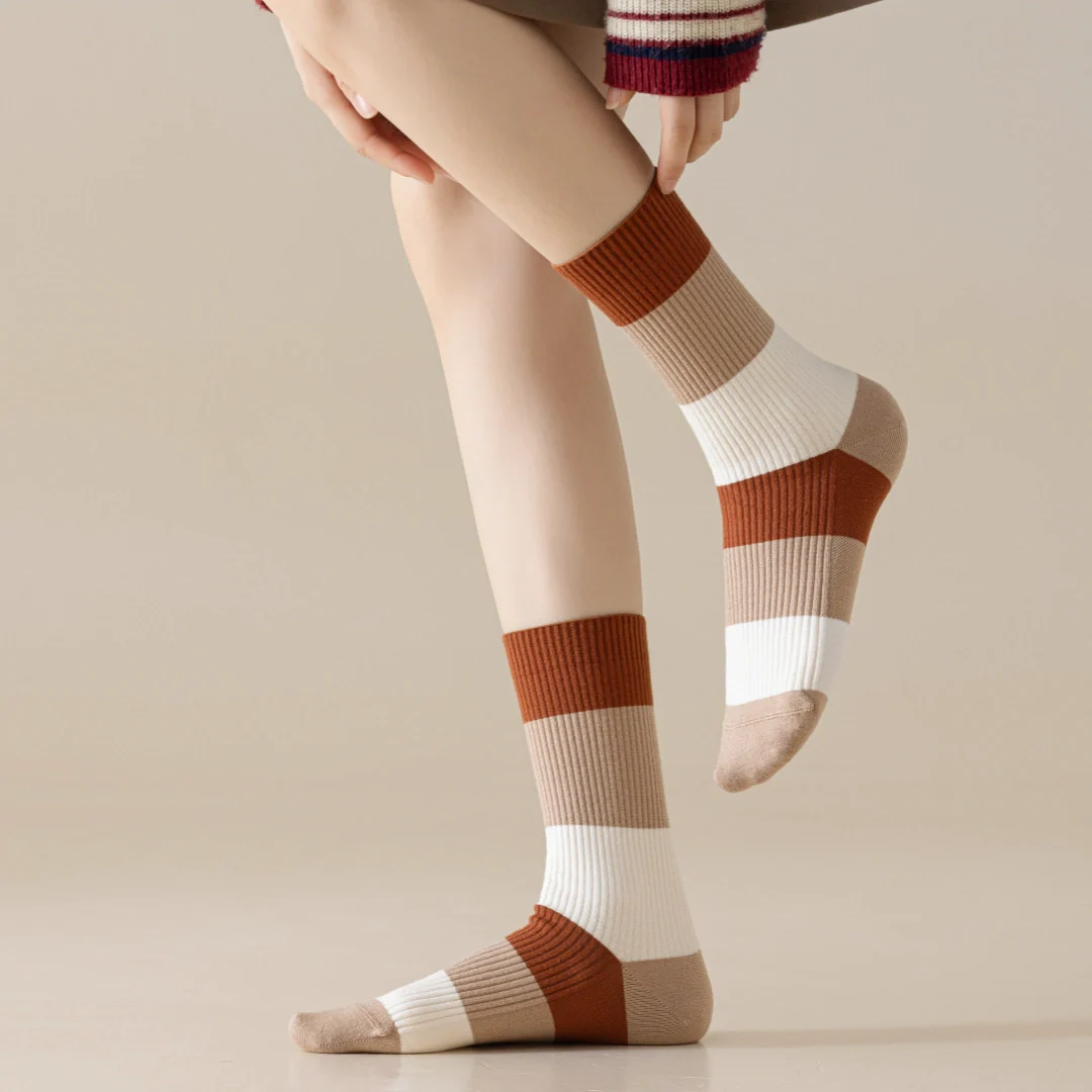 Retro Striped Color-Block Crew